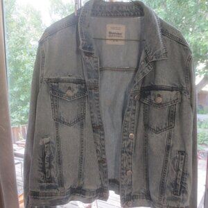 Bluenotes Deliberately Distressed Acid Washed Women's Denim Jean Jacket - Size M